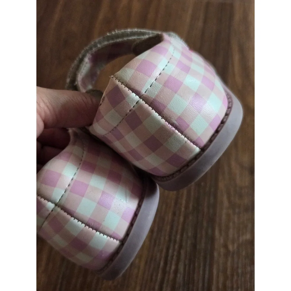 Livie & Luca Matilda Jane Pink Gingham Scalloped Mary Jane Shoes Girls Size 9